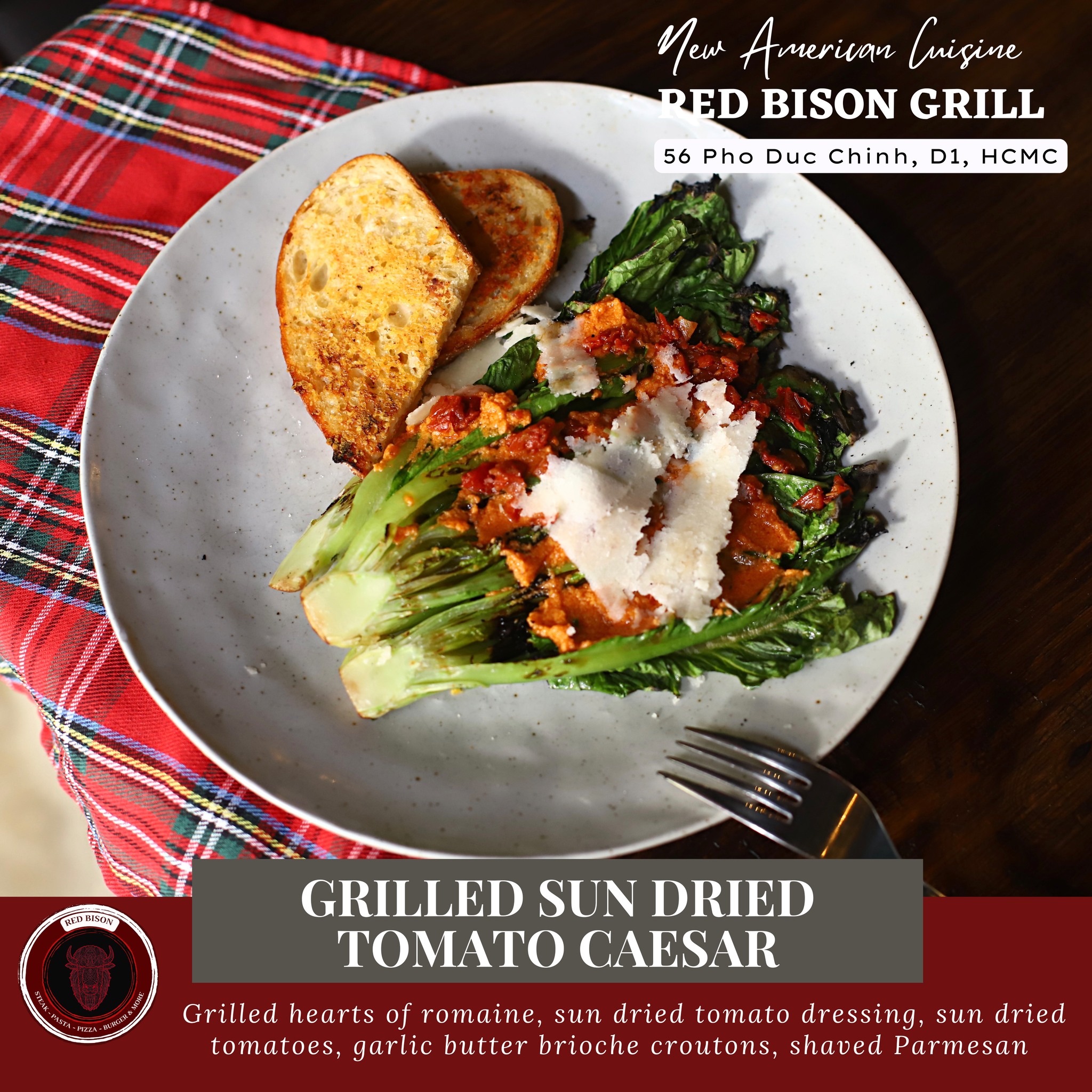 Món ăn đặc trưng được dọn tại Red Bison Grill